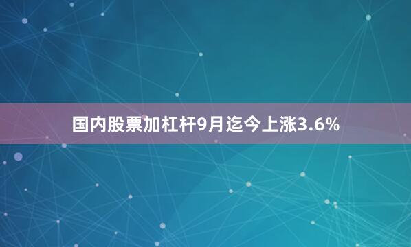 国内股票加杠杆9月迄今上涨3.6%